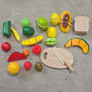 Colorful Wooden Fruit Cutting Toy Set